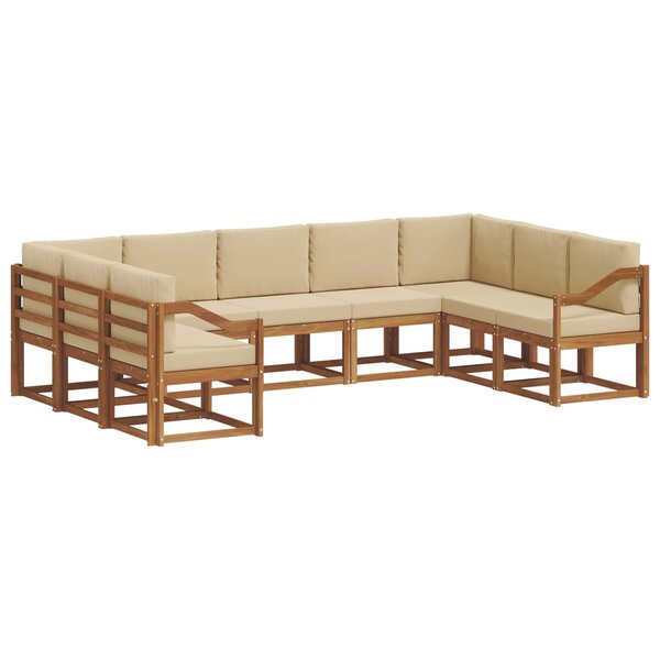 vidaXL Ensemble de canapés d'extérieur 9 pc Naturel et Beige