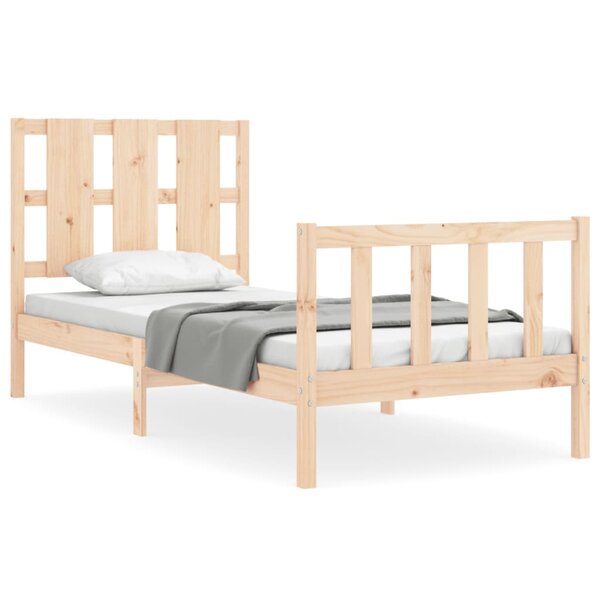 vidaXL Cadre de lit avec tête de lit petit simple bois massif
