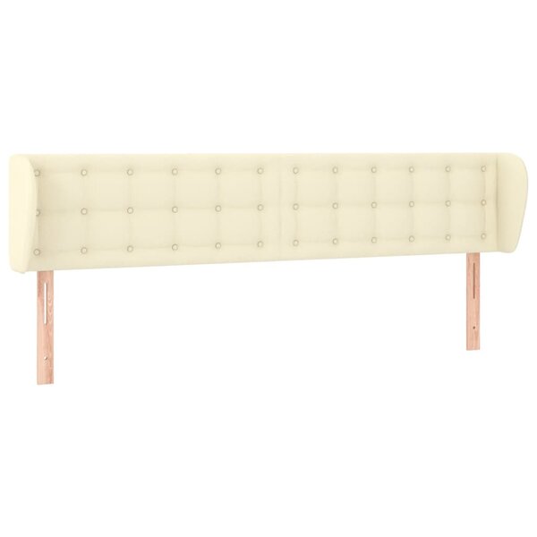 vidaXL Tête de lit avec oreilles Crème 183x23x78/88 cm Similicuir