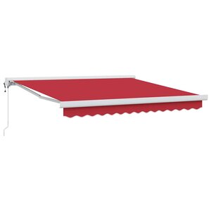 vidaXL Auvent Rétractable Rouge 300 x 250 cm Tissu et Métal