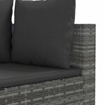 vidaXL Salon de jardin avec coussins 7 Pièces gris résine tressée