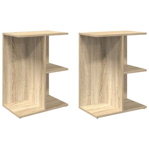 vidaXL Tables de chevet 2Pièces chêne sonoma 46 5x29x61cm bois ingénierie