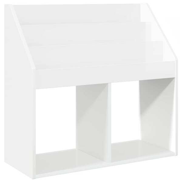 vidaXL Bibliothèque pour enfants Blanc brillant 72 5 x 29 5 x 69 cm