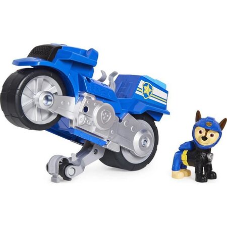Pat patrouille - vehicule + figurine amovible chase moto pups paw patrol - moto rétrofriction - 6061223 - jouet enfant 3 ans et +