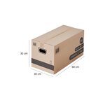 Pack and Move - Lot 60 cartons déménagement stockage standard - 60 x 30 x 30 cm - Poignées renforcées - 3 adhésifs offerts