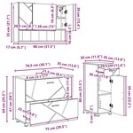 vidaXL Ensemble de mobilier de salle de bain 3 Pièces Gris Sonoma