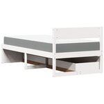 vidaXL Lit avec tiroirs et matelas blanc 90x200 cm bois massif de pin