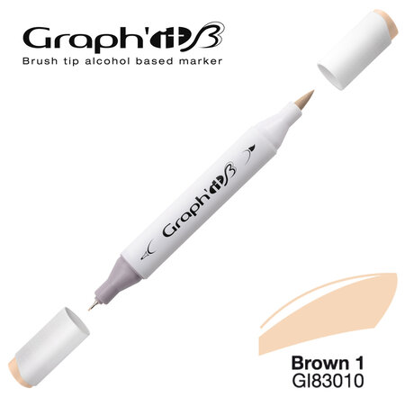 Marqueur manga à l'alcool Graph'it Brush 3010 Brown 1