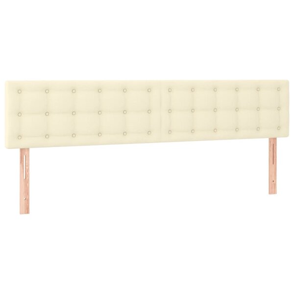 vidaXL Têtes de lit 2 Pièces Crème 100x5x78/88 cm Similicuir