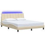 vidaXL Cadre de lit sans matelas Hanko crème 160x200 cm tissu