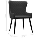 vidaXL Chaises à manger lot de 2 noir tissu