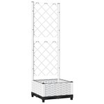 vidaXL Jardinière avec treillis Blanc 40x40x121 5 cm PP