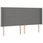 vidaXL Sommier à lattes de lit matelas LED Gris foncé 160x200 cm Tissu
