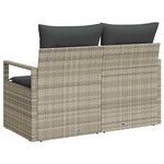 vidaXL Canapé de jardin avec coussin Gris 120 x 62 x 69 cm polyrotin