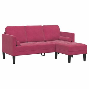 vidaXL Ensemble de Canapés avec coussin Bordeaux Polyester