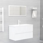 vidaXL Ensemble de meubles de salle de bain Blanc Aggloméré