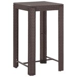 vidaXL Meubles de bar de jardin 3Pièces et coussins Résine tressée Marron