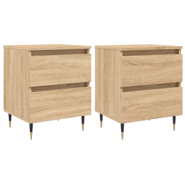 vidaXL Tables de chevet 2 Pièces chêne sonoma 40x35x50 cm bois ingénierie