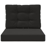 vidaXL Coussin de canapé d'extérieur 2 Pièces Noir Polyester