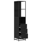vidaXL Cabinet de salle de bain Chêne noir 35 x 37.5 x 166 cm