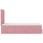 vidaXL Cadre de lit ottoman avec matelas rose 100x200 cm velours