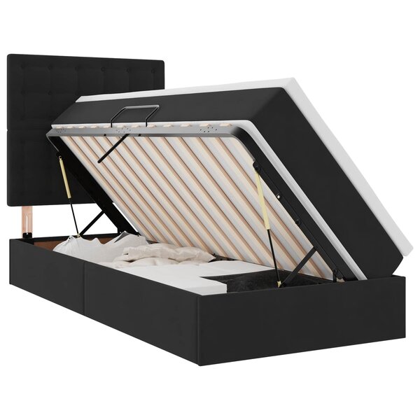 vidaXL Lit avec rangement et matelas Noir 90 x 190 cm Velours