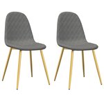 vidaXL Chaises à manger lot de 2 Gris clair Velours