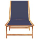 vidaXL Chaise longue bleu bois d'acacia solide et textilène