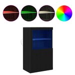 vidaXL Buffet LED Chêne noir 60 5 x 37 x 100 cm Bois d'ingénierie