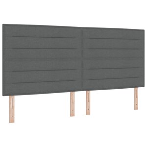 vidaXL Tête de lit LED avec bandes LED Gris foncé 200 cm tissu