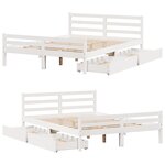 vidaXL Cadre de lit sans matelas blanc 150x200 cm bois de pin massif