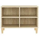 vidaXL Meuble TV avec pieds en bois massif Chêne sonoma 69 5x30x50 cm