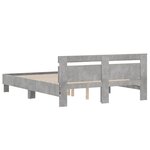 vidaXL Cadre de lit avec tête de lit et LED gris béton 140x190 cm