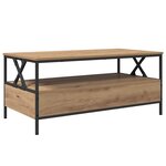 vidaXL Table basse chêne artisanal 100 x 51 x 45 cm Bois d'ingénierie