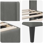 vidaXL Cadre de lit avec tête de lit Gris foncé 80 x 200 cm Velours