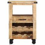 vidaXL Chariot de cuisine Marron 55 x 40 x 80 cm Bois de mangue massif