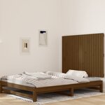 vidaXL Tête de lit murale Marron miel 127 5x3x90 cm Bois massif de pin