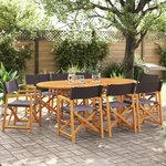 vidaXL Chaises pliables de jardin lot de 8 gris foncé tissu