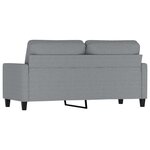 vidaXL Canapé à 2 places Gris clair 140 cm Tissu