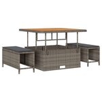 Ensemble de canapé de jardin de 13 pièces avec coussins gris poly rattan acacia