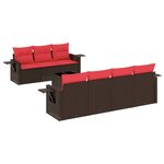 vidaXL Salon de jardin 8 Pièces avec coussins marron résine tressée