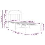 vidaXL Cadre de lit métal sans matelas avec tête de lit noir 90x200 cm