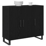 vidaXL Buffet Chêne noir 90 x 34 x 80 cm Bois d'ingénierie