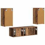 vidaXL Ensemble de meuble TV mural 4 Pièces Bois ancien Bois d'ingénierie