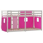 vidaXL Lit superposé sans matelas rose 80x200 cm bois de pin massif