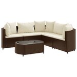 vidaXL Salon de jardin avec coussins 6 Pièces marron résine tressée