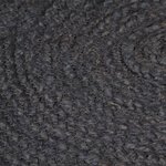 vidaXL Tapis fait à la main Jute Rond 180 cm Gris foncé