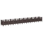 vidaXL Jardinière avec piquets marron 363 5x43 5x43 5 cm PP