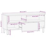 Meuble TV vidaXL 100x33 5x46 cm en Bois Massif d'Acacia