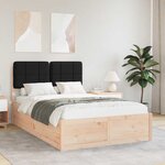 vidaXL Cadre de lit avec tête de lit rembourrée Noir 120 x 190 cm